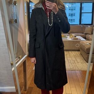 Alice + Olivia Black Pea Coat with detachable hood!